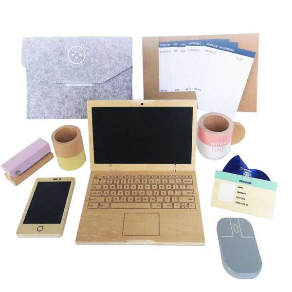 Wooden work from home set